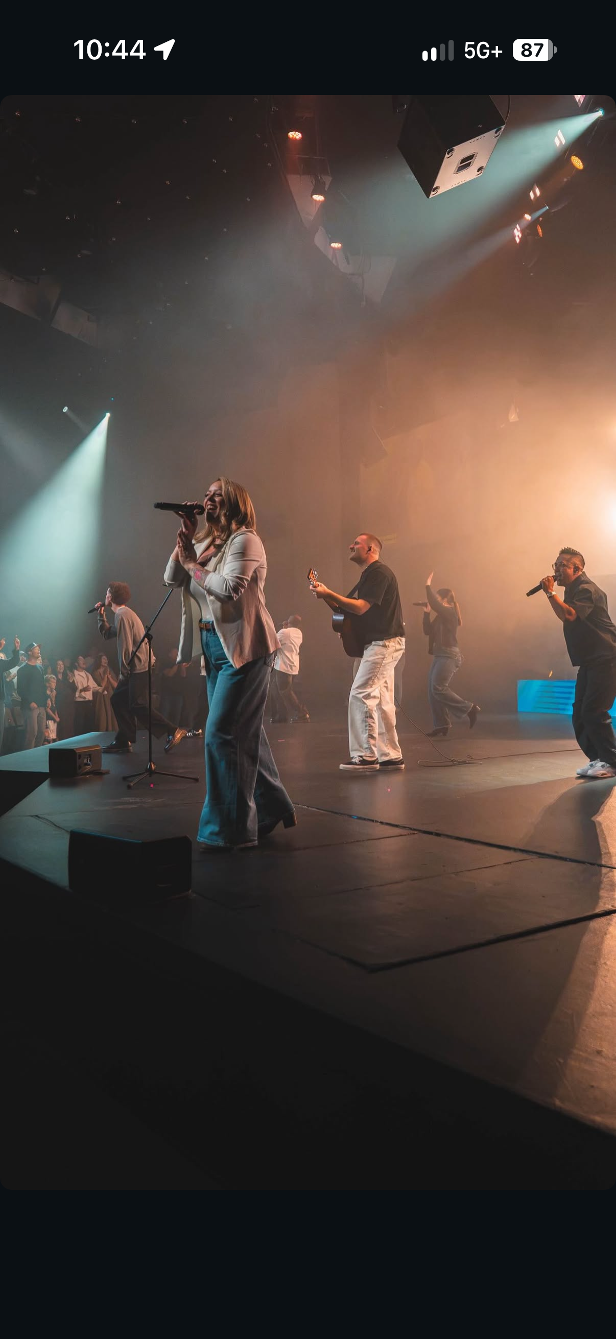 Julie Wagner leading worship